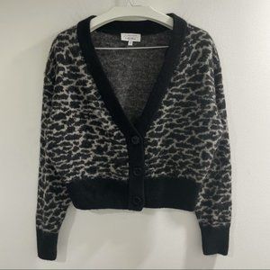 & Other Stories Cropped Leopard Wool Cardigan XS